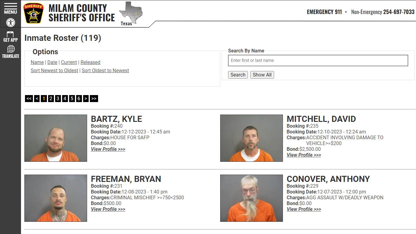 Inmate Roster - Current Inmates Booking Date Descending - Milam County ...
